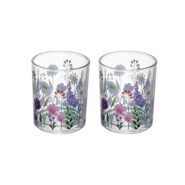 Imagem de Porta Velas de Vidro Aroma de Jardim 7cm x 6cm 2 peças - Wolff