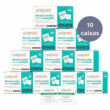 Imagem de 10x álcool swabs para assepsia (30x60mm) - 100 un/cx - uniqmed pn06-13
