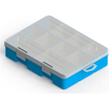 Imagem de Caixa Organizadora Valeplast Cristal Media Azul 17X24 65017