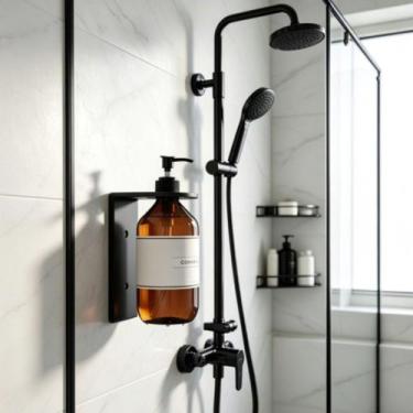 Imagem de Suporte Dispensador De Frasco Líquido Para Banheiro Aço Inox, Pia, Box