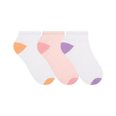 Imagem de Kit 3 Pares Meia Sapatilha Feminina Esportiva - SELENE, Rosa claro, U