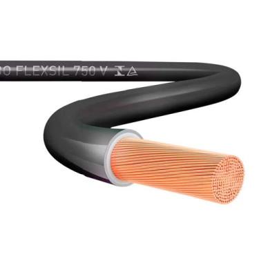 Imagem de Metro Fio Cabo Flexível Preto 25,00 Mm Anti Chama Sil