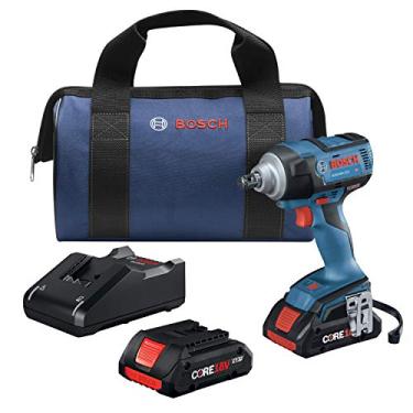 Imagem de BOSCH Kit de chave de impacto sem escova GDS18V-221B25 18V EC com (2) baterias compactas CORE18V 4,0 Ah