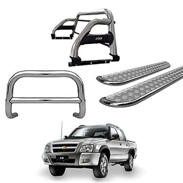 Imagem de Kit Quebra Mato+Santo Ant+-Estribo CHAPA S10 94/11 Cromo C/D