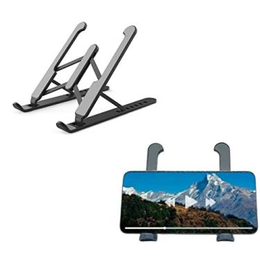 Imagem de Base para mesa Mini Suporte P/ Celular, Smartphone e Celular Regulável Preto Resistente Silicone Plástico (Preto)