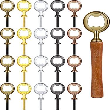 Imagem de Patelai Kit de abridor de garrafas de metal com 20 peças de aço inoxidável em branco, inserções de ferragens para casamento, festa de vinho, projetos faça você mesmo, artesanato, torneamento de
