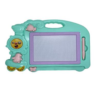 Imagem de Lousa Mágica Magnetica Infantil Com Caneta+2Carimbos 35x26cm Cor:Verde Água