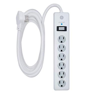 Imagem de (3m, One Pack, Power Strip, White) - GE 14092 6-Outlet Surge Protector with 3m Cord, White