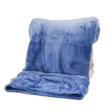 Imagem de Cobertor Manta Casal Padrão Anti Alérgico Azul Royal Macia