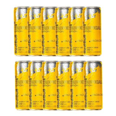 Imagem de Energético Red Bull The Tropical Edition Sabor Frutas Tropicais com 250ml | Kit com doze unidades