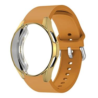 Imagem de Pulseira de 20 mm compatível com Samsung Galaxy Watch 5 de 40 mm, pulseira de silicone macia e fina com cobertura total, capa de relógio para Galaxy Watch 4 de 40 mm, feminino e masculino, pulseira de