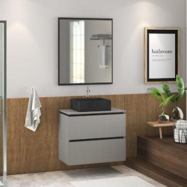 Imagem de Gabinete Para Banheiro Com 3 Gavetas Espelheira E Cuba Urban Móveis Bo