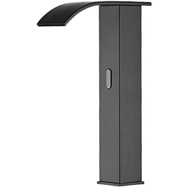 Imagem de KRASS Torneira de pia de banheiro sem toque automática, sensor alimentado por CC torneira de banheiro mãos livres, bateria AA, torneira de lavatório de latão, indução rápida 1S, alta, único frio, colecionador 88