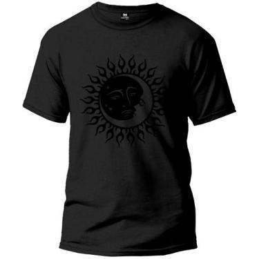Imagem de Camiseta Lua E Sol Básica Malha Algodão 30.1 Masculina E Feminina Mang