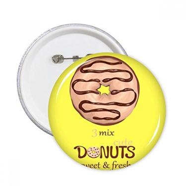 Imagem de Doce de rosquinha de chocolate, sobremesa, doce, alfinetes redondos, emblema, acessório, decoração, 5 peças