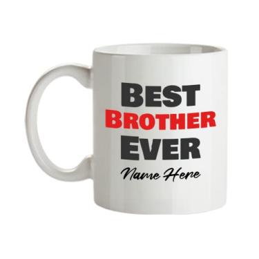 Imagem de Caneca Brother personalizada, caneca Best Brother Ever, presentes para irmão, presente de irmão personalizado, ideia de presente de cesta de natal de aniversário de irmão, caneca personalizada de irmão