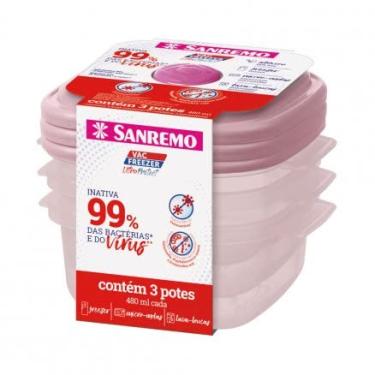 Imagem de Conjunto com 3 Potes Plástico Ultraprotect de 480 ml, Linha Vac Freezer, Sanremo.
