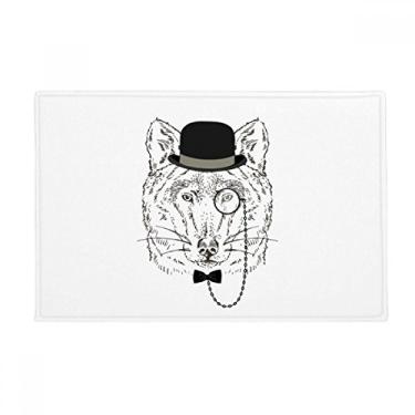 Imagem de DIYthinker Estilo britânico lobo suave com chapéu, laço de vidro, tapete antiderrapante para porta de banheiro