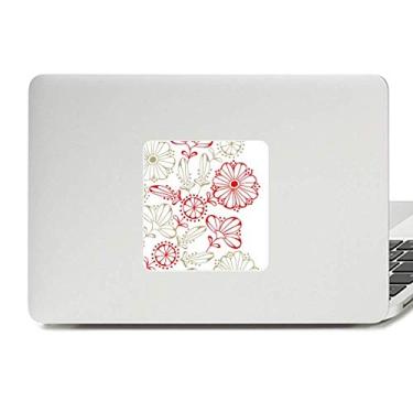 Imagem de Adesivo de vinil para laptop com flores frescas vermelhas e decoração de policarbonato
