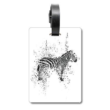 Imagem de Mexican Pinto Simples Bolsa de Mala Preta e Branca Etiqueta Cartão de Bagagem Etiqueta Scutcheon Etiqueta