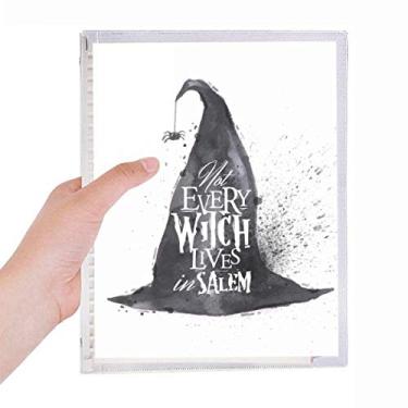 Imagem de Ink Effect chapéu de feiticeiro dia das bruxas, caderno de folhas soltas, diário recarregável, papelaria