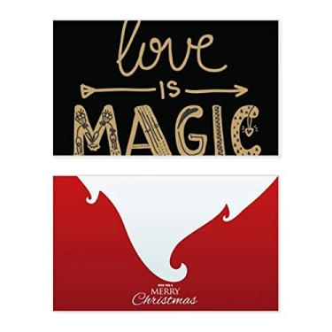 Imagem de Love Is Magic Gold Citação Estilo Holiday Holiday Merry Christmas Congrats Card Christmas Letter Message