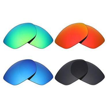 Imagem de Mryok 4 pares de lentes polarizadas de substituição para óculos de sol Costa Del Mar Fisch - Stealth Preto/Verde Esmeralda/Vermelho Fogo/Azul gelo
