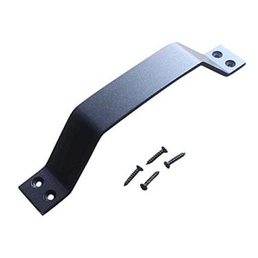 Imagem de Maçaneta da porta em aço carbono, acessório deslizante interno e externo com parafusos Maçaneta da porta do celeiro, H