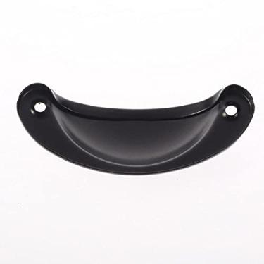 Imagem de Em forma de concha preta em liga de zinco vintage, gaveta, gaveta, caixa, compartimento, alças, maçaneta, copo, puxador, leve, acobreado, avermelhado