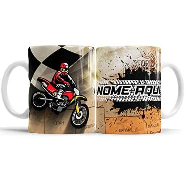 Imagem de Caneca Motociclista Motocross Personalizado c/Nome