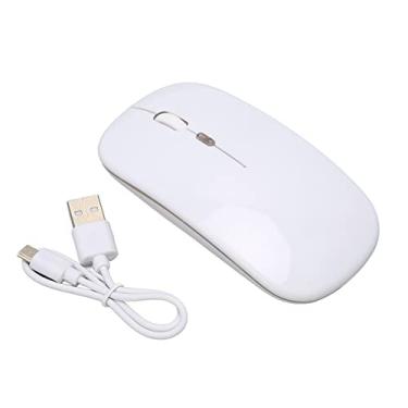 Imagem de Mouse para Jogos, Mouse Sem Fio 2.4G 1600DPI Ultrafino 7 para Escritório para Laptop para Computador (Branco)