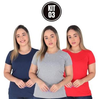 Imagem de Kit 3 Camisetas Feminina Long Line Blusa Fitness Comprida Academia Ves