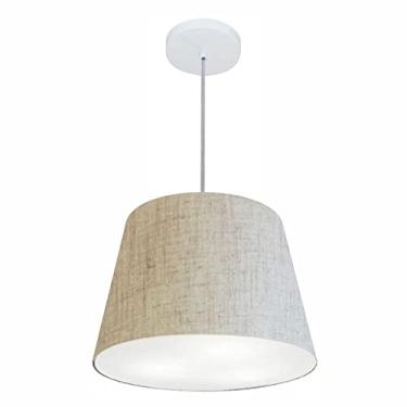 Imagem de Lustre Pendente Cone Cúpula Tecido 30/40x30, Vivare Iluminação, Pendente4155 RST, Rustico Bege, Médio