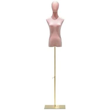 Imagem de Manequim Feminino Vestido Forma Torso Manequim Com Cabeça Altura Ajustável Corpo Manequim Com Base Quadrada Para Costurar Roupas Exibição De Jóias,Rosa,P/PEQUENO,Bonny369