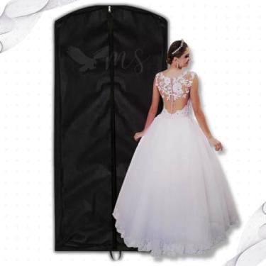 Imagem de Capa Vestido Noiva Madrinha Vestido Longo Capa ProtetoraTnt Impermeável 60 x 180 cm com Zíper Anti Mofo