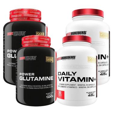 Imagem de KIT - IMUNIDADE  2x Power Glutamina 100g + 2x Daily Vitamin 90 cáps - Bodybuilders-Unissex