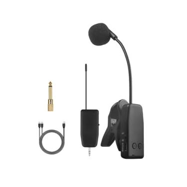 Imagem de Tachiuwa Instrumento microfone clipe condensador microfone transmissores acessórios de flauta portátil amplificador profissional recarregável sem fio, 3.5 mm