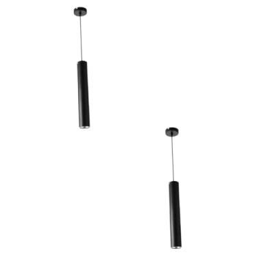 Imagem de 2 Unidades luz pendente de cano longo lustres de LED cilíndricos decoração de iluminação para casa decoração de casa candelabro de LED cilíndrico barra longa luz reta personalidade