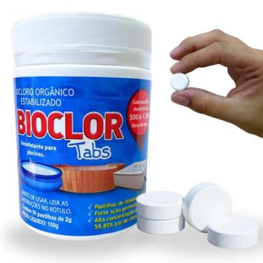 Imagem de Mini Pastilha De Cloro Bioclor Para Piscina Pote Com 50 Unidade De 2 G