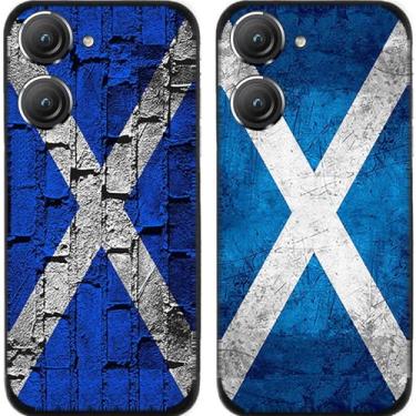 Imagem de 2 peças retrô bandeira da Escócia TPU gel silicone capa de telefone traseira para Asus Zenfone 8/9 / 10 (Asus Zenfone 9)