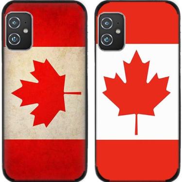 Imagem de 2 peças retrô bandeira do Canadá TPU gel silicone capa de telefone traseira para Asus Zenfone 8/9/10 (Asus Zenfone 8)