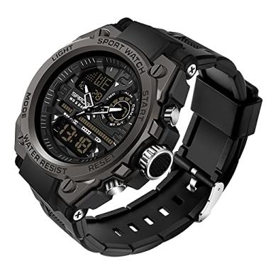 Imagem de AIMES Relógios Militares Esportivos à Prova D'água, Relógio Militar Tático Digital Analógico Multifuncional LED Alarme Grande Cronômetro para Homens, Preto e Preto