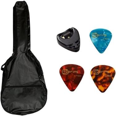 Imagem de Capa para violão folk simples bolso frontal kit palheta e porta palheta