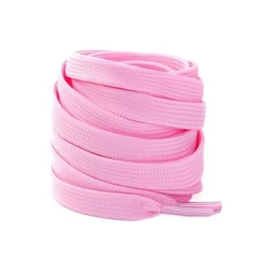Imagem de 1 Par De Cadarços De Tênis, Acessórios Para Sapatos, Cadarços Unissex De Sapato Plano, Cadarços Clássicos De Cor Sólida, Cordas De Sapato 发送反馈(Color:Pink,Size:140cm)