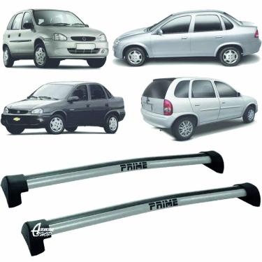 Imagem de Rack Teto Aluminio Prime Corsa Classic 4PTS Prata PR010