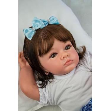 Imagem de BONECA BEBÊ REBORN REALISTA ARTESANAL MENINA FOFA EM TECIDO
