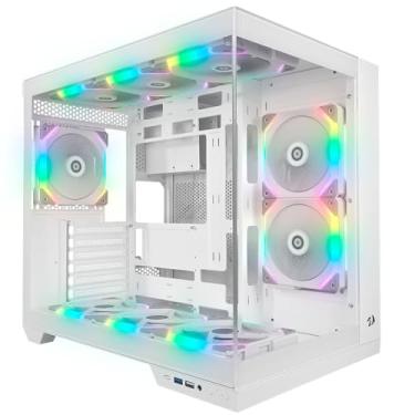 Imagem de Gabinete Gamer Redragon Wideload Pro - Mid Tower, USB 3.0+2.0, Aquário, Vidro Panorâmico - Branco