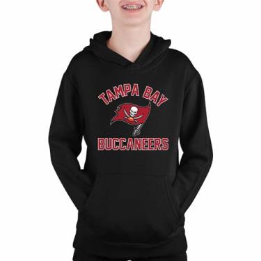 Imagem de Team Fan Apparel Moletom com capuz NFL Youth Gameday, moletom com capuz de futebol profissional, roupas esportivas meninos e meninas, Preto, G