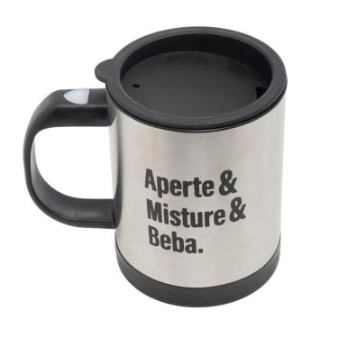 Imagem de Caneca Mixer de Aço Inox com Tampa 380ml