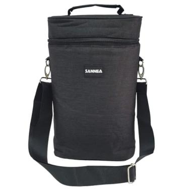 Imagem de Bolsa Térmica 2 ou 4 Divisórias Wine Bag Porta Vinho Garrafa Taça Transporte Bebida Alça de Ombro (2 divisórias)